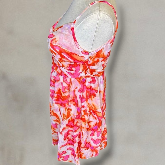NWT MISA Los Angeles ‘Indira’ Romper in “Maldive Marble” White & Pink Sz Medium - Picture 7 of 16
